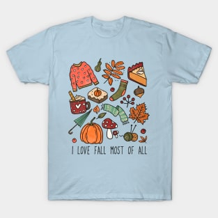 I Love Fall Most of All T-Shirt